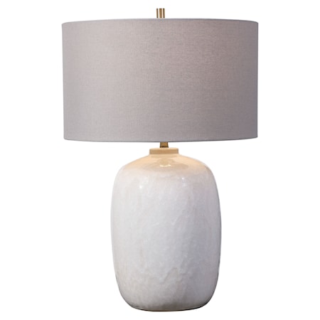 Winterscape White Glaze Table Lamp