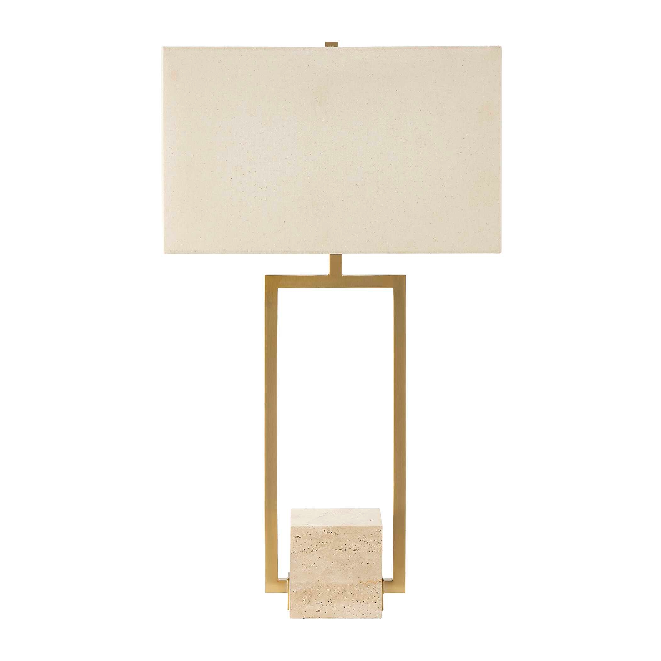 Warrick Modern Travertine Table Lamp
