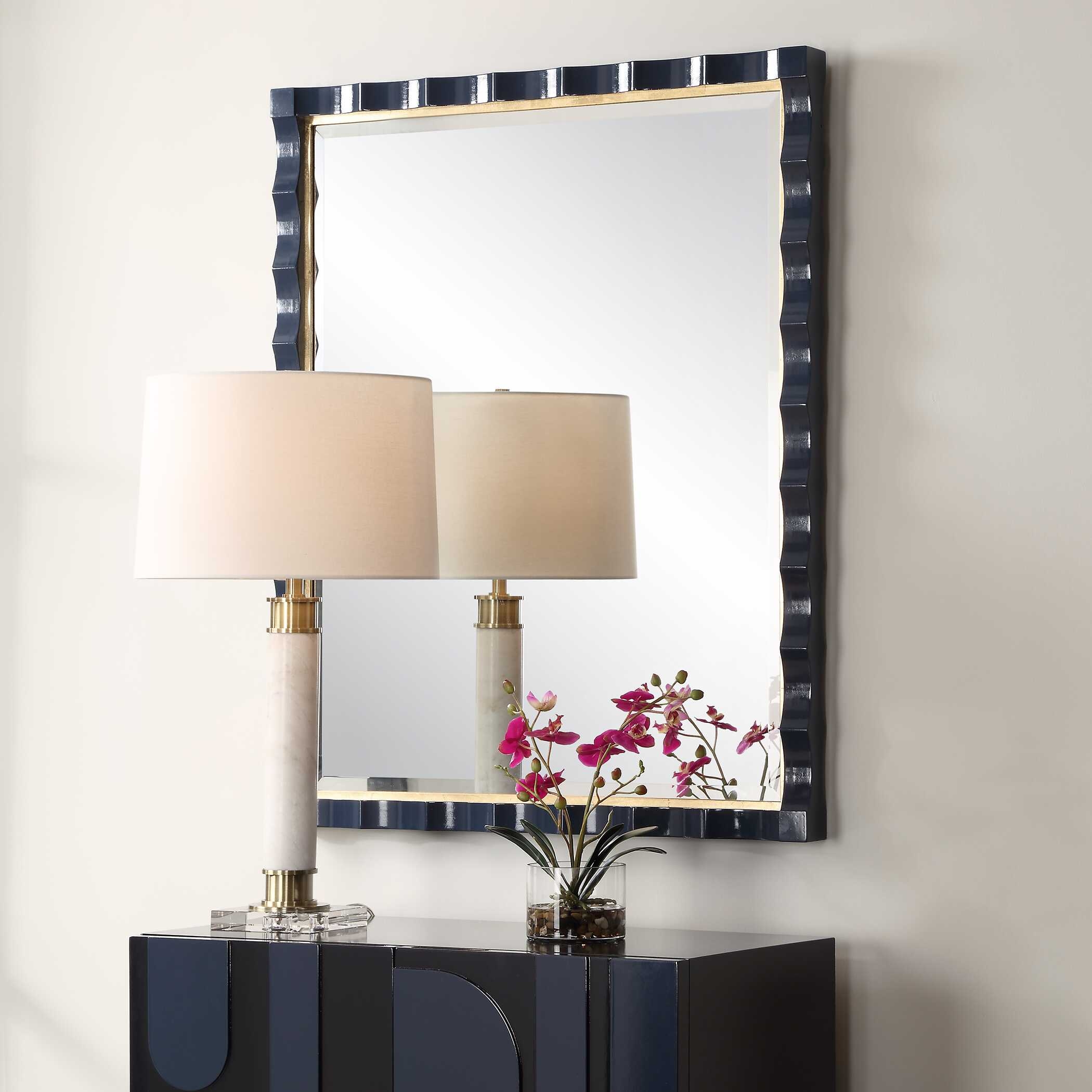 Uttermost Gulf Gulf Navy Blue Mirror
