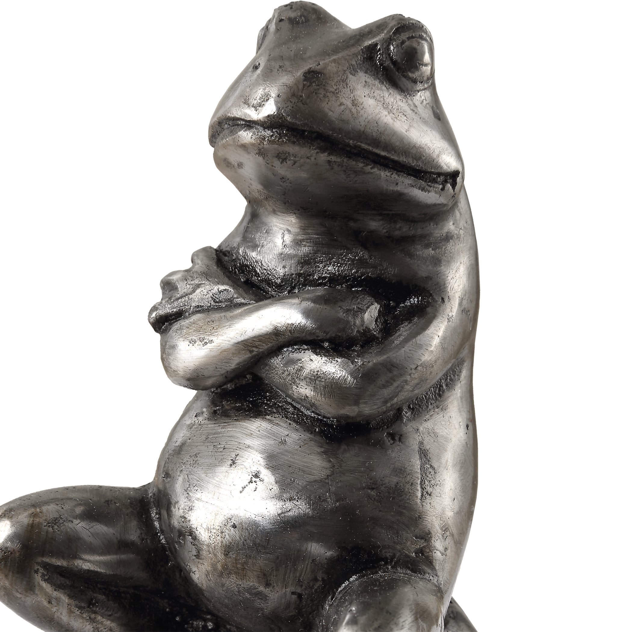 Daydreaming Frogs Aged Silver Bookends S/2