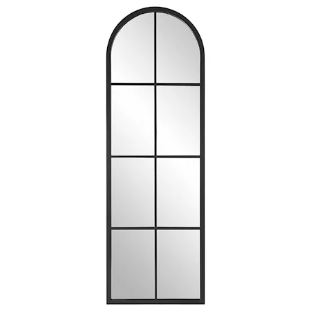 Amiel Black Arch Window Mirror