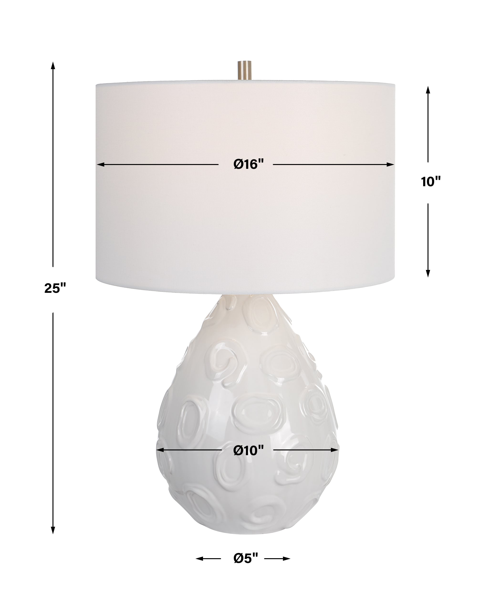 Uttermost Loop Loop White Glaze Table Lamp