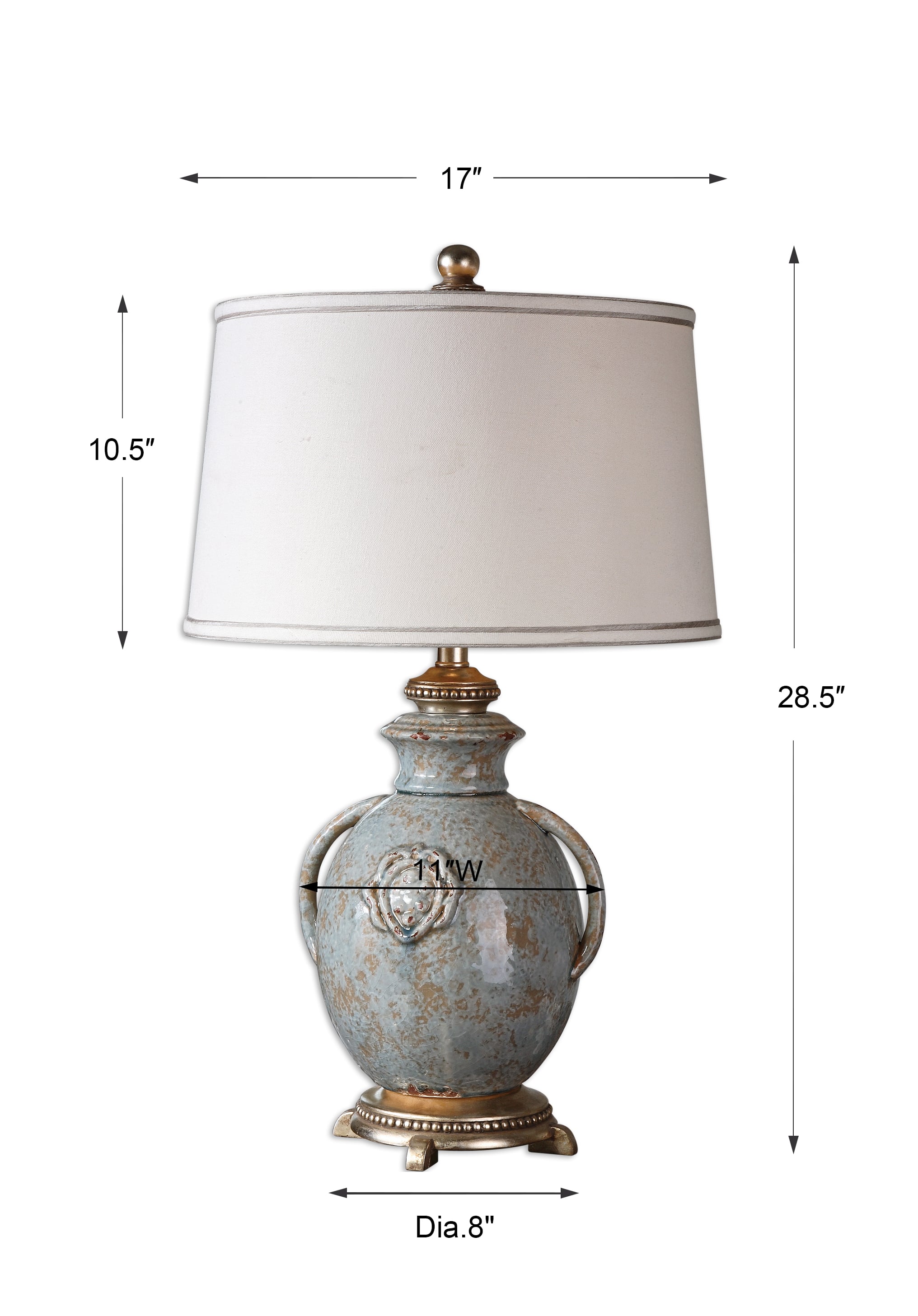 Uttermost Table Lamps Cancello Blue Glaze Lamp