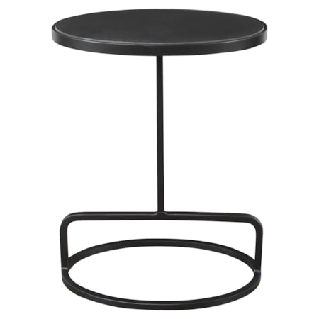 Jessenia Black Marble Accent Table