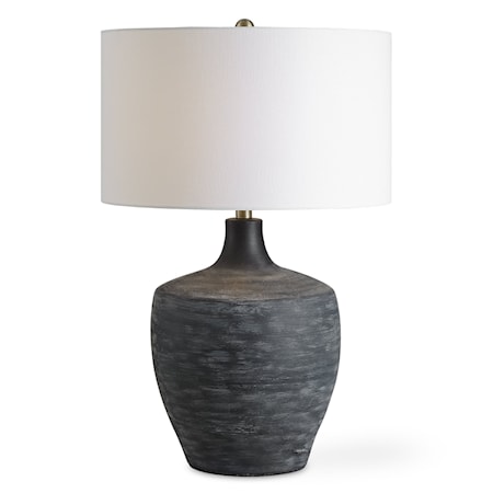 Graphite Ribbed Table Lamp