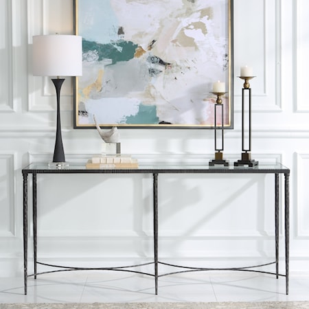 Console Table with Glass Top