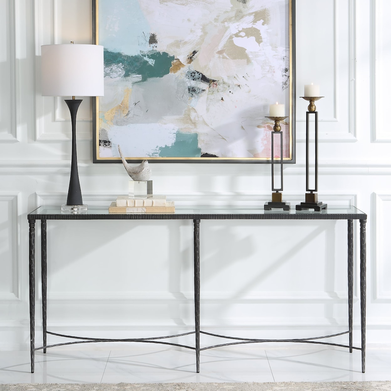 Uttermost Washington Console Table with Glass Top