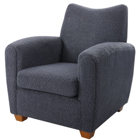 Gray Faux Shearling Accent Chair