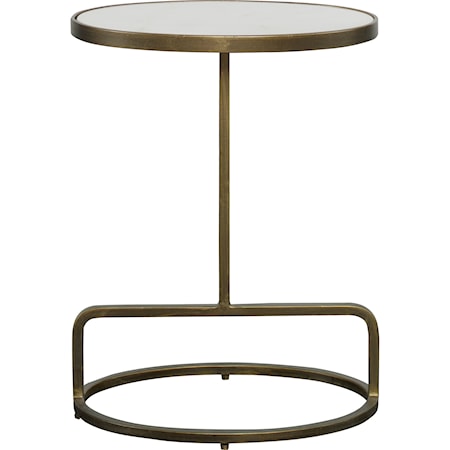 Jessenia White Marble Accent Table