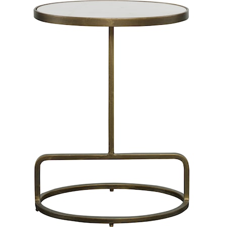 Jessenia White Marble Accent Table