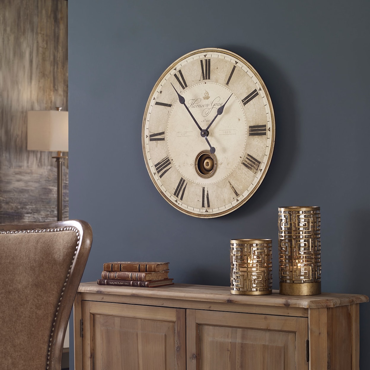 Uttermost Clocks Harrison Gray 23" Wall Clock