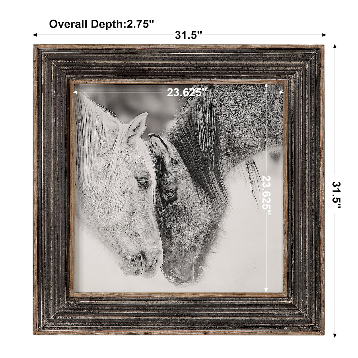 Uttermost Framed Prints Custom Black And White Horses Print