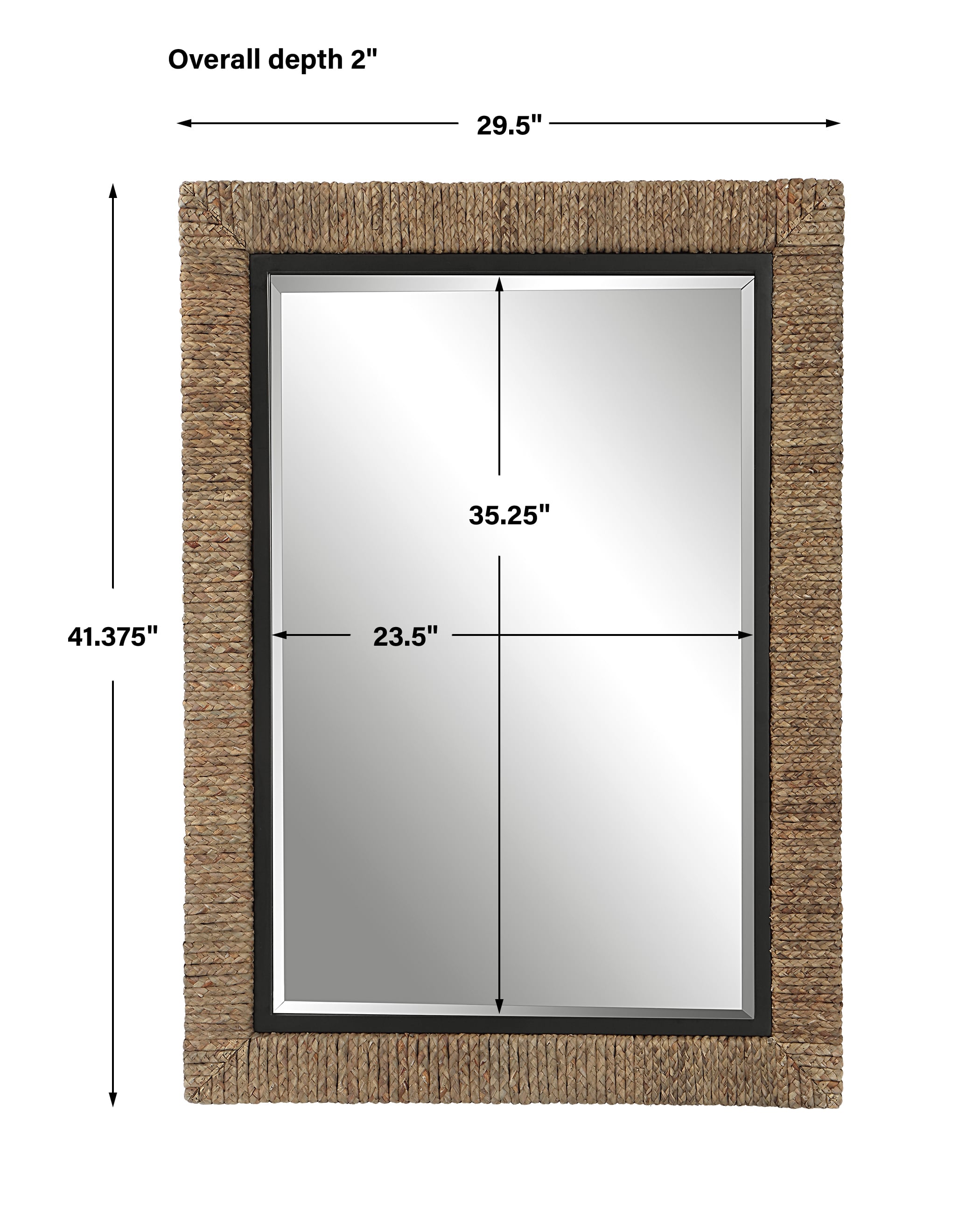 Uttermost Island Island Braided Straw Mirror