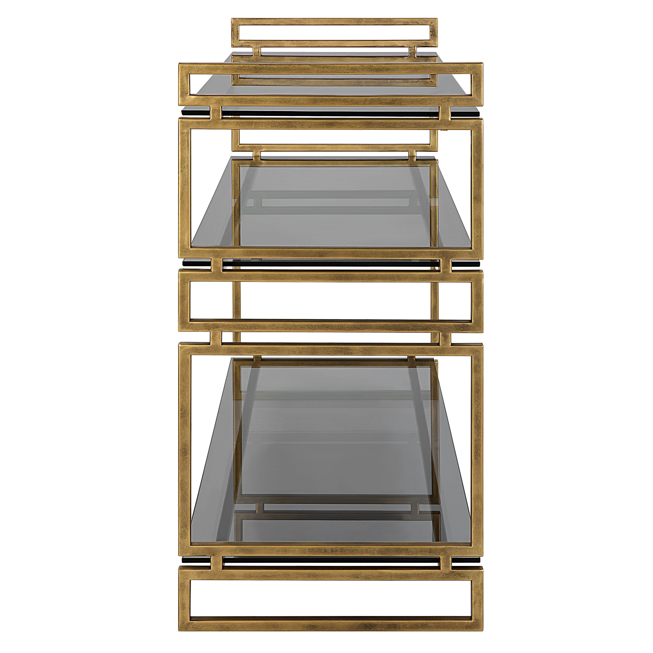 Stacked Up Gray Glass Console Table