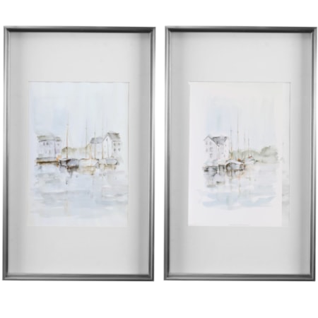 New England Port Framed Prints S/2