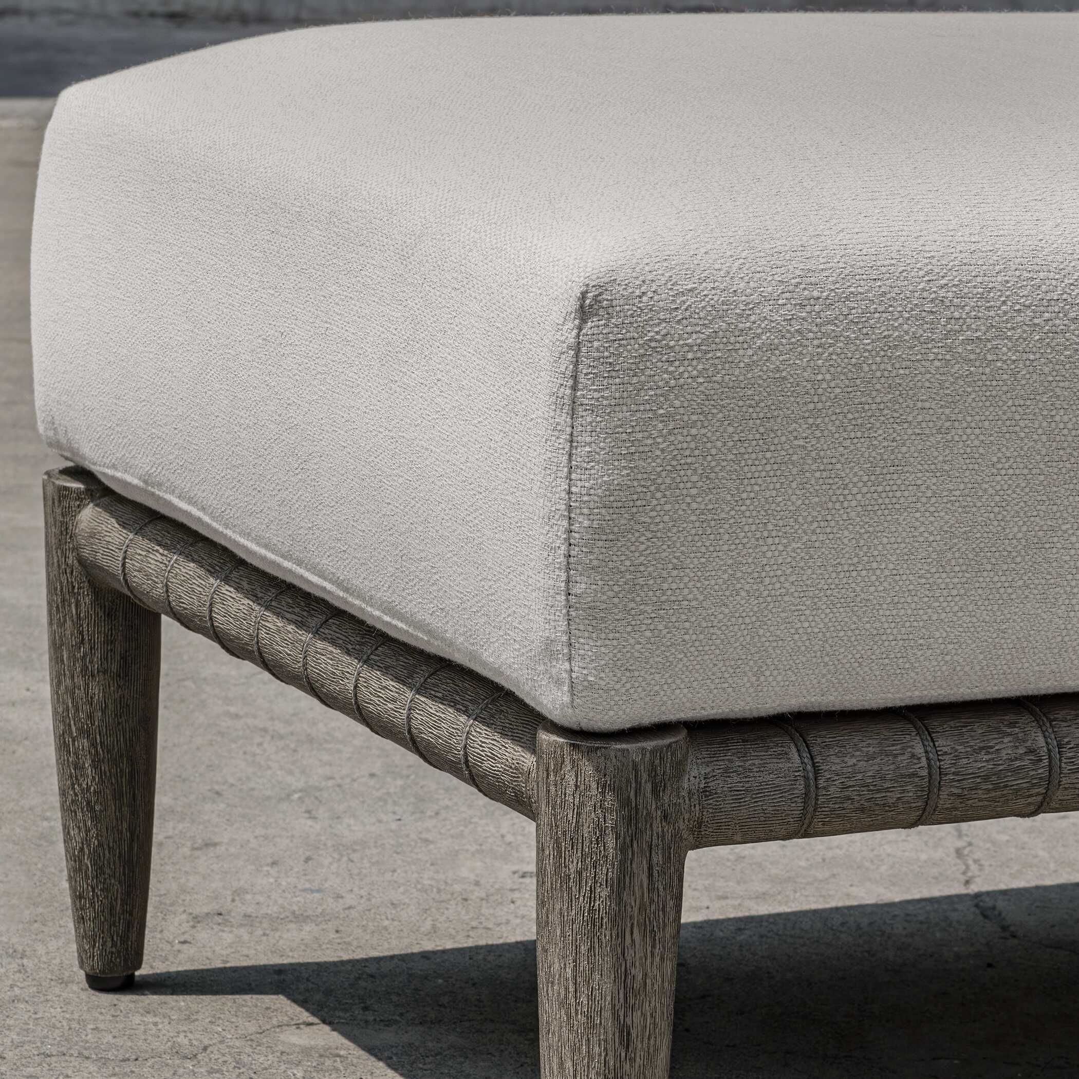Borneo White Cushion Outdoor Ottoman