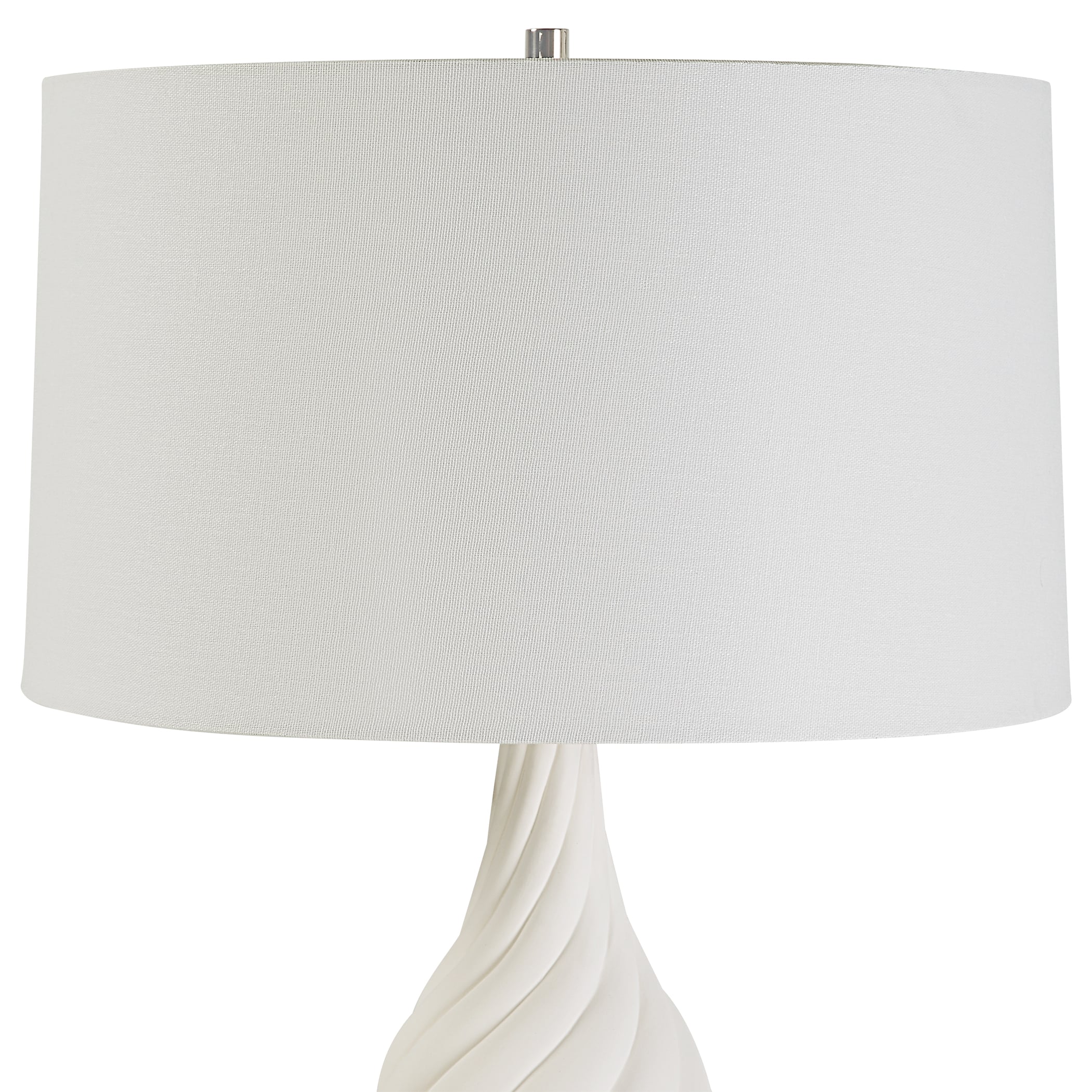 Twisted Swirl White Table Lamp