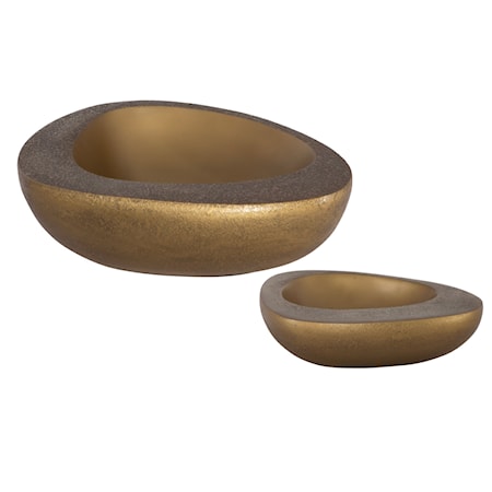 Ovate Brass Bowls Set Of 2