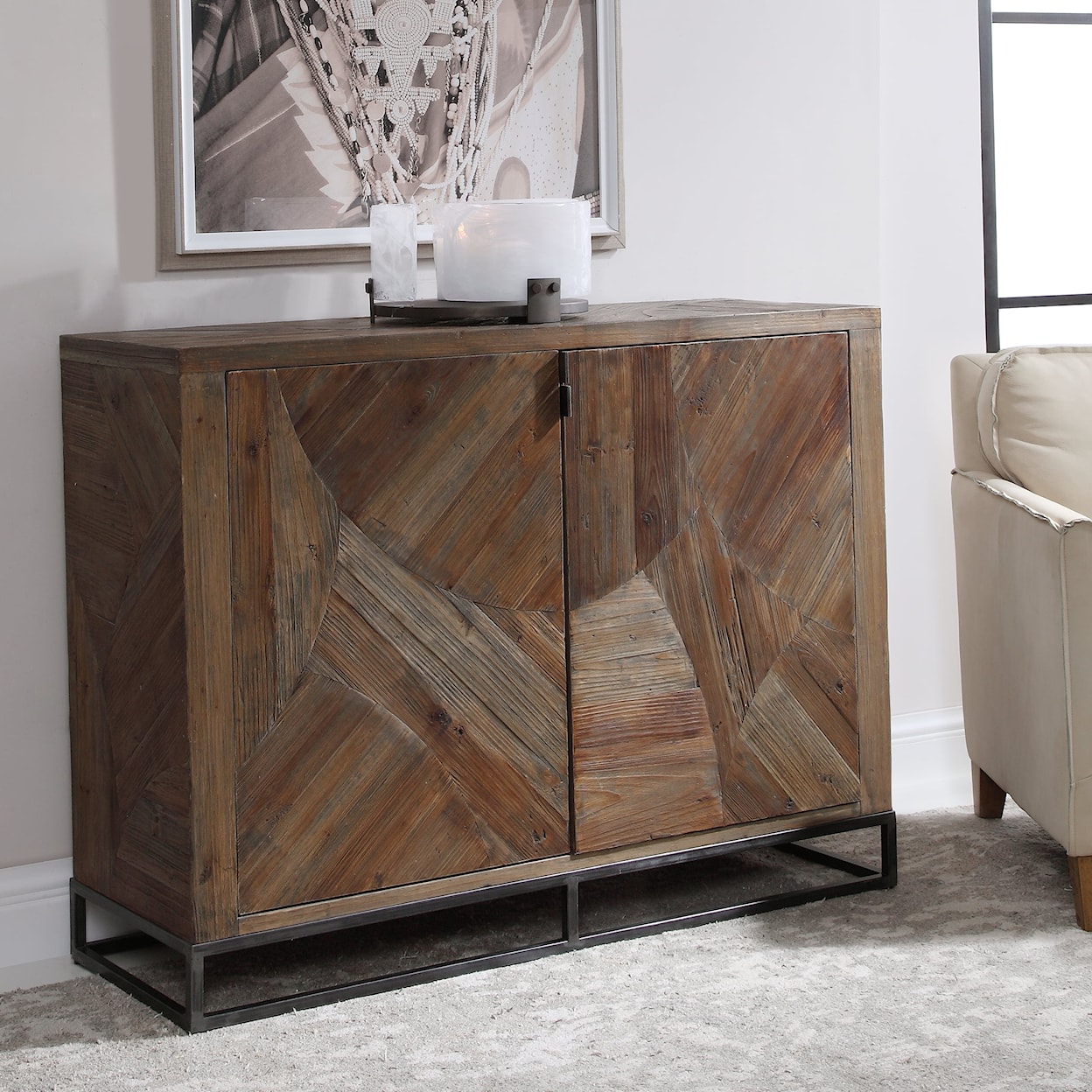 Uttermost Accent Furniture - Chests Evros Reclaimed Wood 2-Door Cabinet