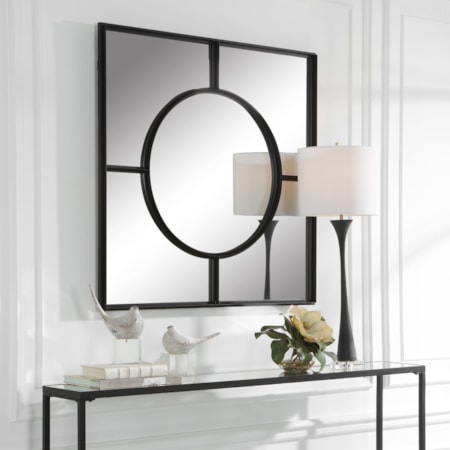 Square Window Wall Mirror with Deep Channels