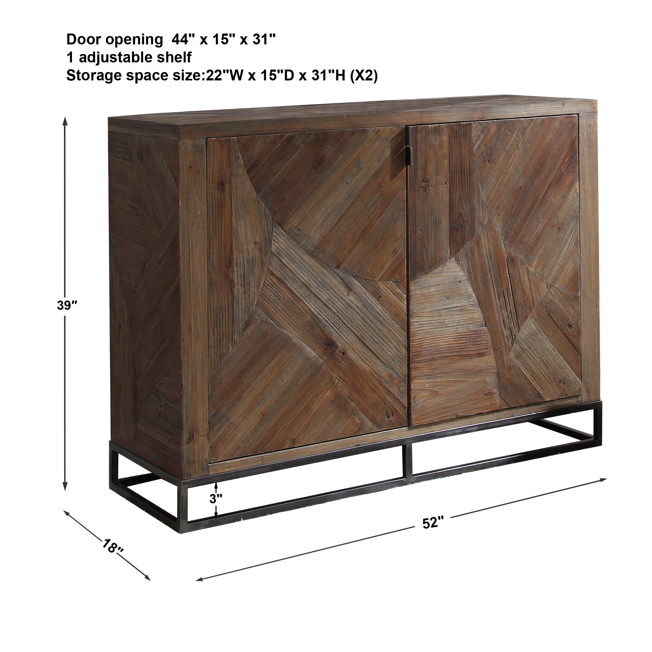 Uttermost Accent Furniture - Chests Evros Reclaimed Wood 2-Door Cabinet
