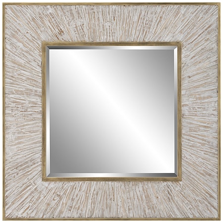 Wharton Whitewashed Square Mirror