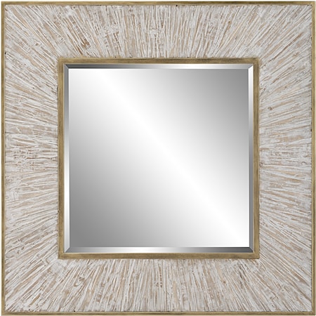 Wharton Whitewashed Square Mirror