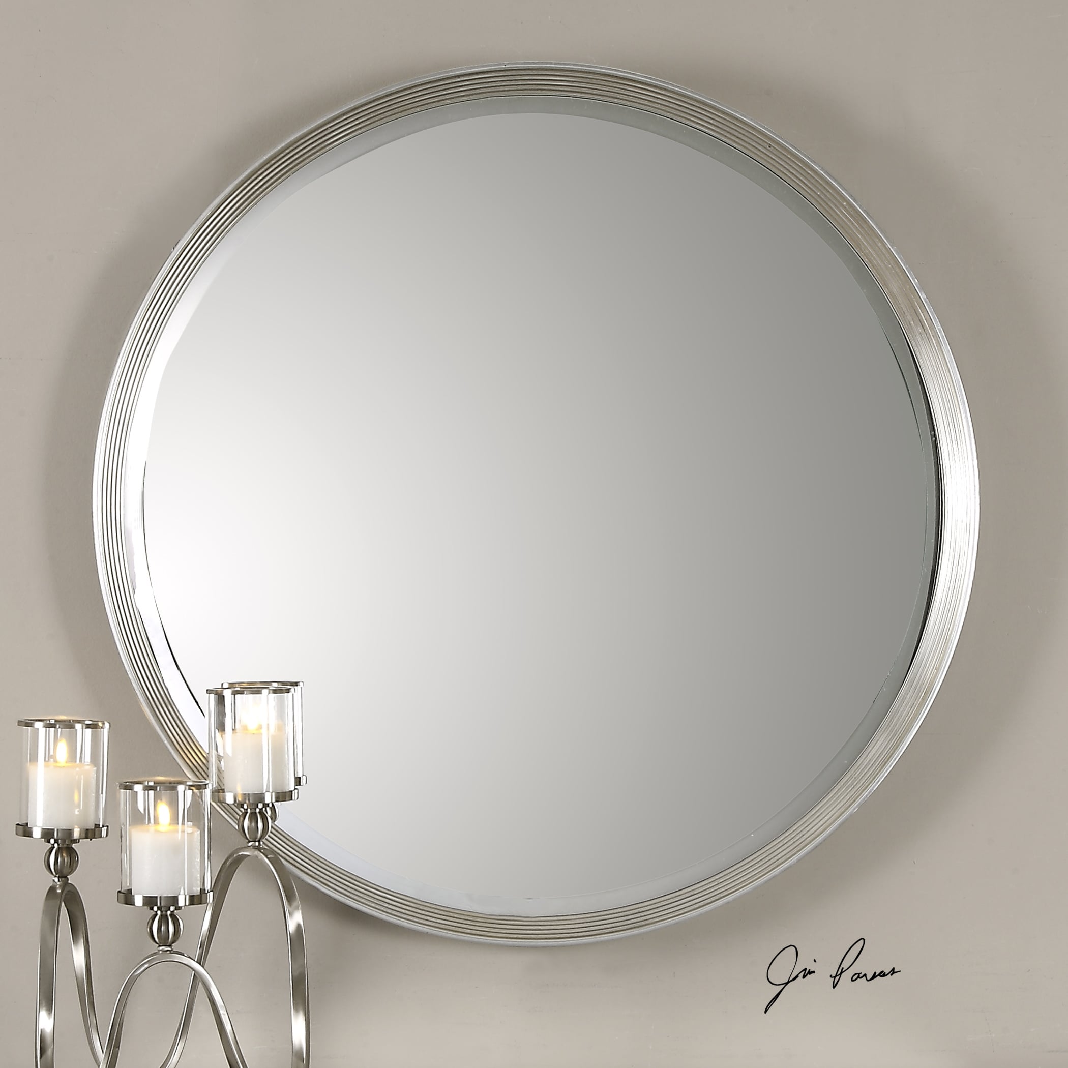 Serenza Round Silver Mirror