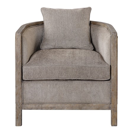 Viaggio Gray Chenille Accent Chair