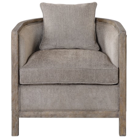 Viaggio Gray Chenille Accent Chair