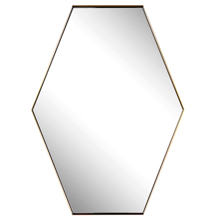 Ankara Brass Hexagon Mirror