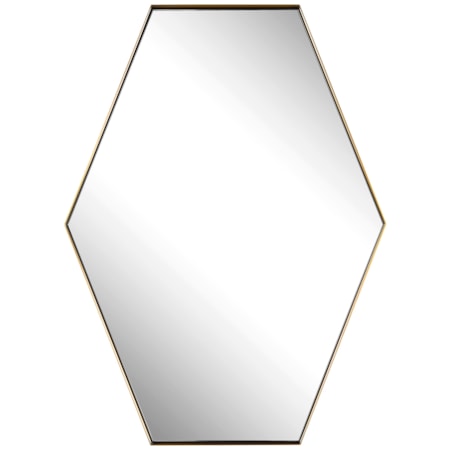 Ankara Brass Hexagon Mirror