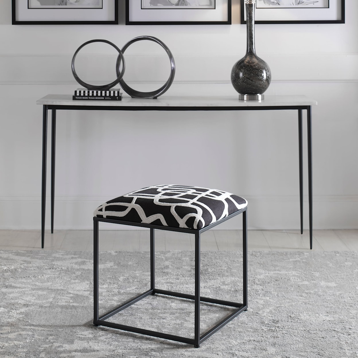 Uttermost Accent Furniture - Ottomans Twists And Turns Fabric Accent Stool