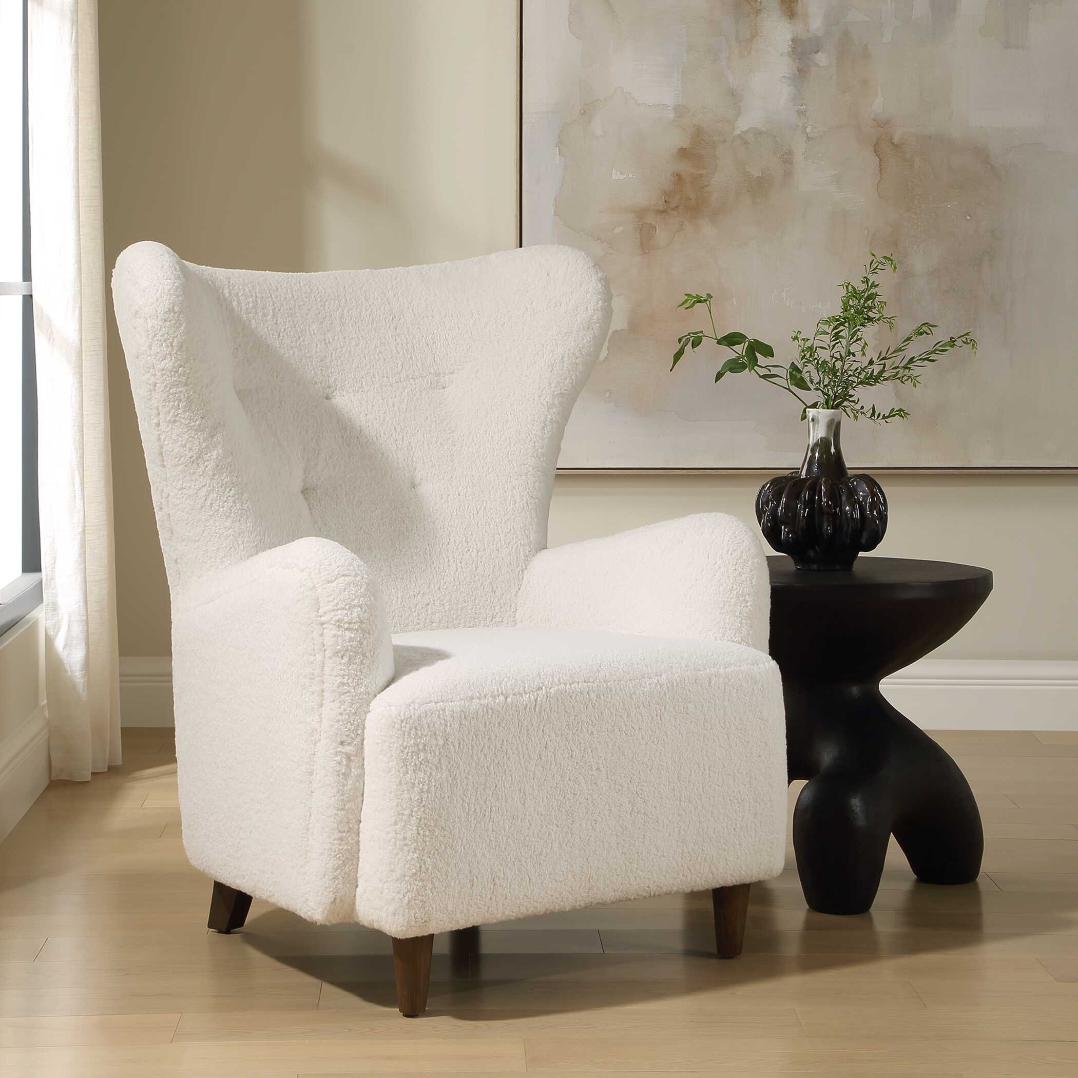 Uttermost Ingel Ingel White Wingback Armchair