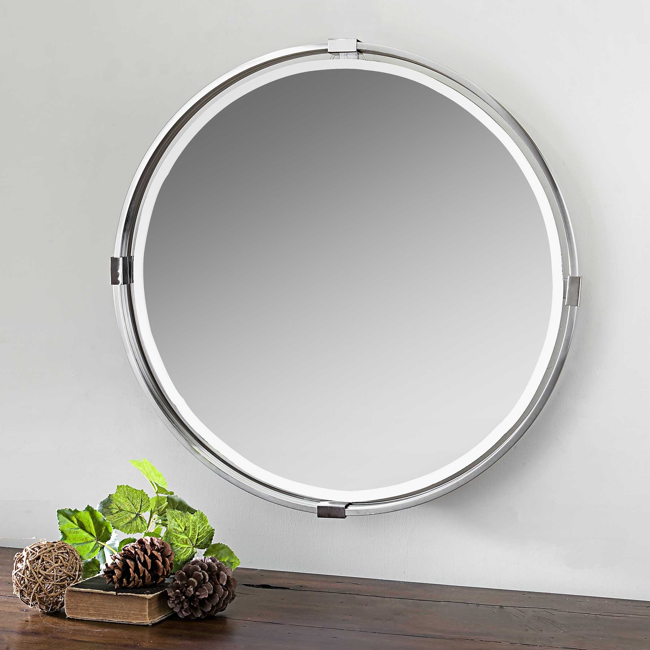 Uttermost Tazlina Tazlina Brushed Nickel Round Mirror