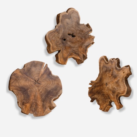 Kalani Teak Wall Art (Set of 3)