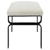 Uttermost Diverge White Shearling Bench with Iron Base