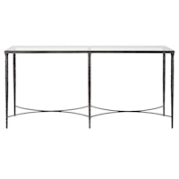 Contemporary Console Table with Glass Top