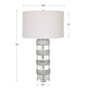 Uttermost Band Together Crystal and Wood Table Lamp with White Shade