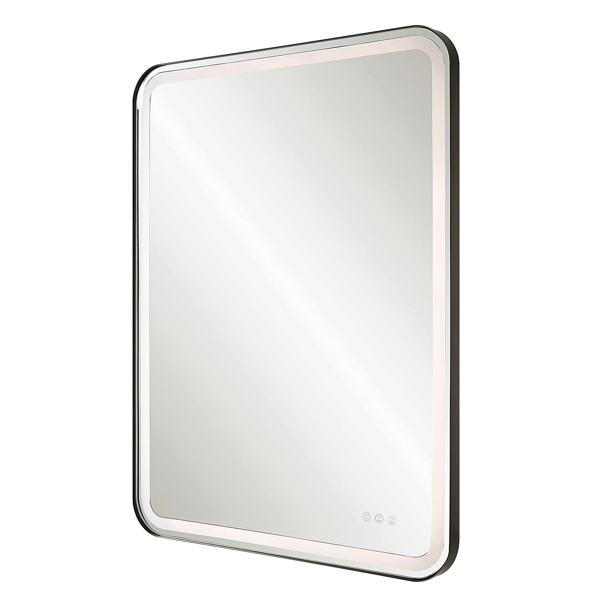 Crofton Lighted Black Large Mirror