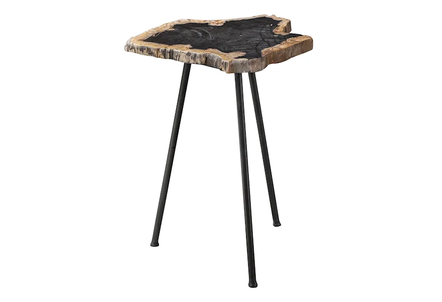 Accent Furniture - Occasional Tables Mircea Petrified Wood Accent Table by Uttermost at Swann's Furniture & Design