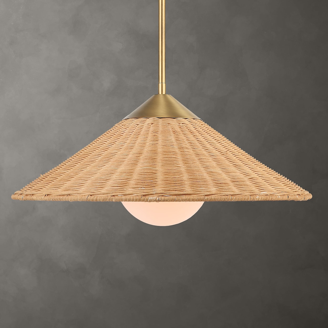 Uttermost Phuvinh Phuvinh 1 Light Rattan Shade Pendant