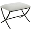 Uttermost Brisby Gray Fabric Bench with Iron Base