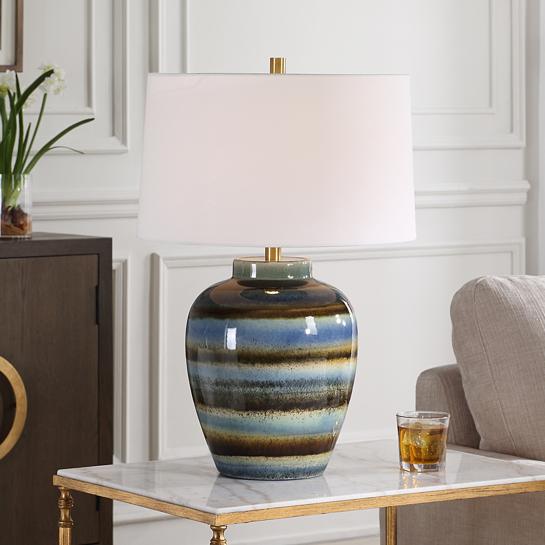 Uttermost Judarn Judarn Blue Brown Table Lamp