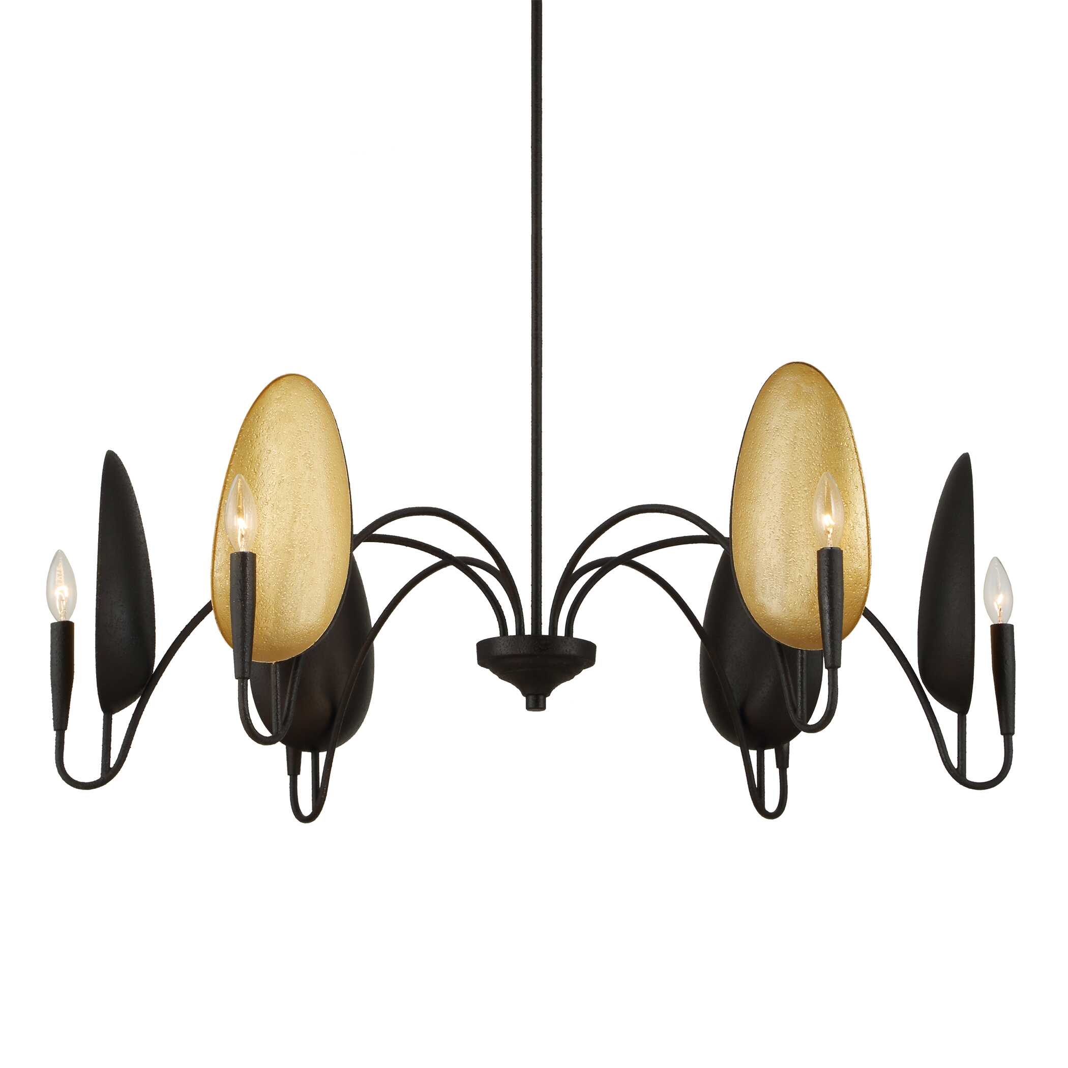 Uttermost Warwick Warwick 6 Light Matte Black Chandelier