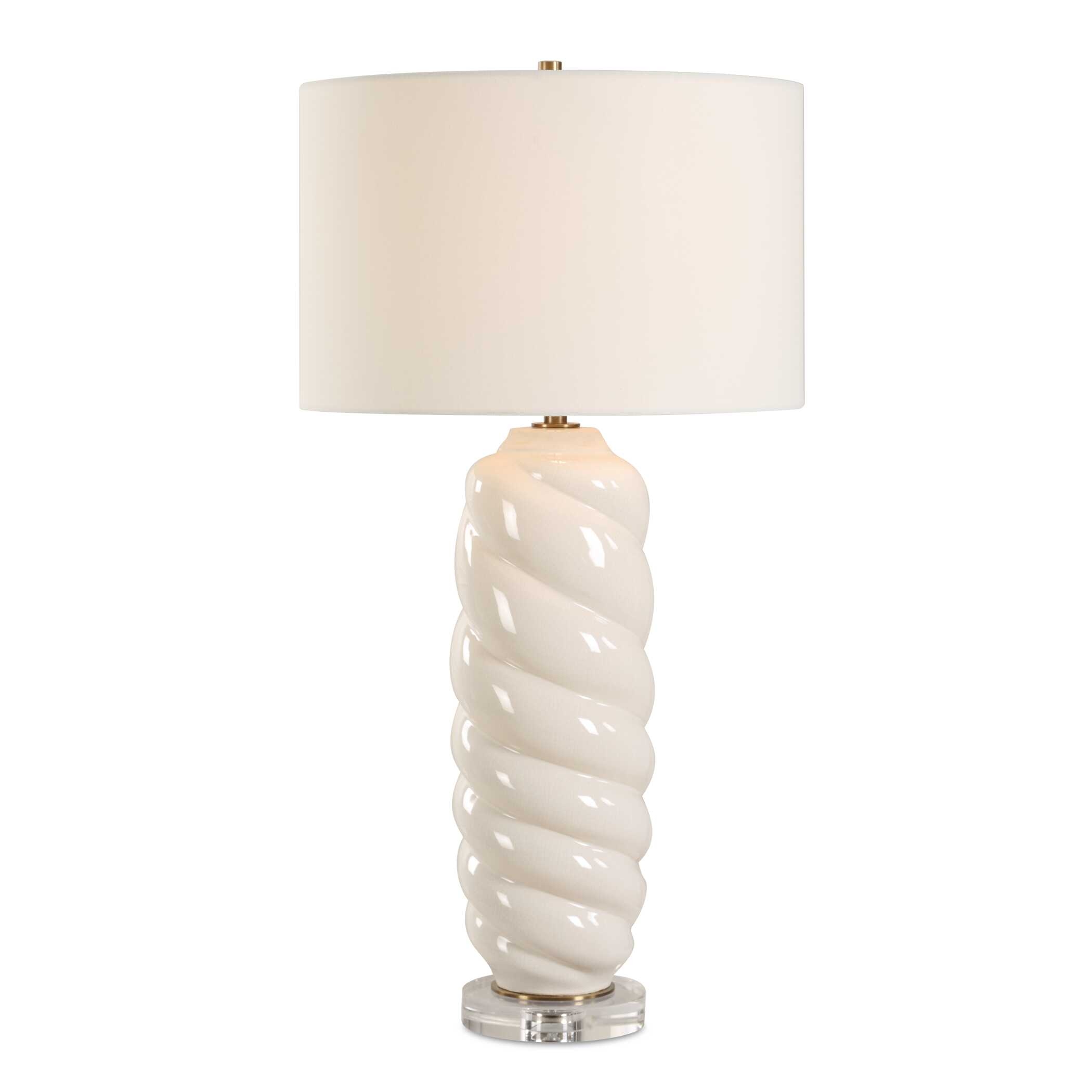 Anneli White Swirl Table Lamp