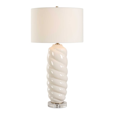 Anneli White Swirl Table Lamp