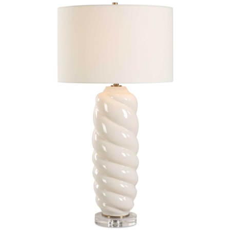 Anneli White Swirl Table Lamp