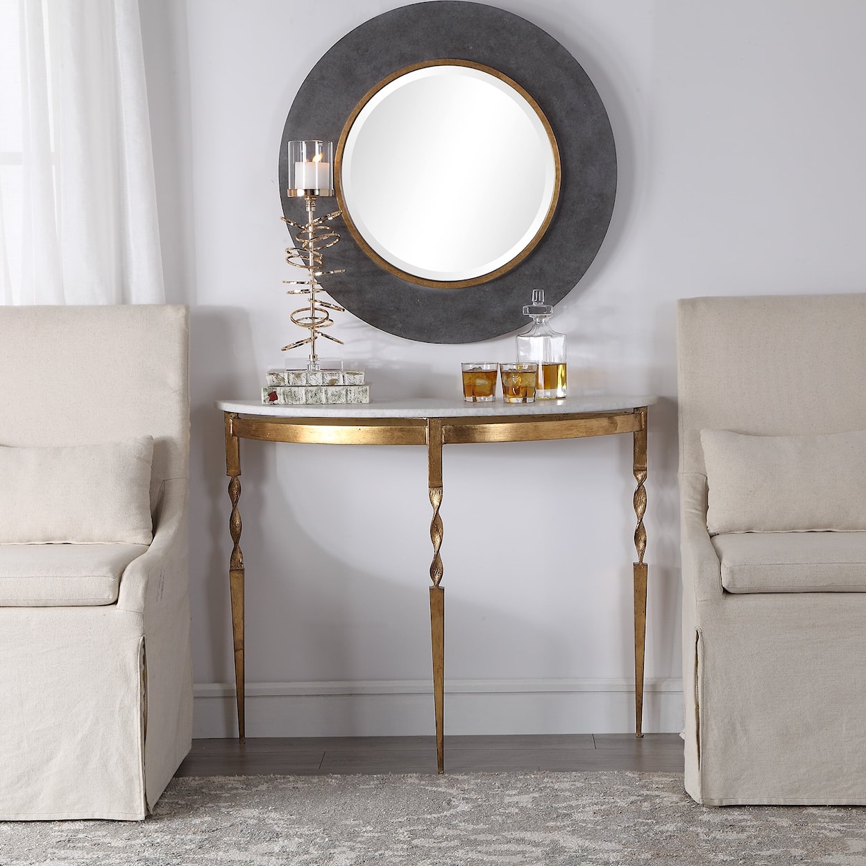 Uttermost Accent Furniture - Occasional Tables Imelda Demilune Console Table