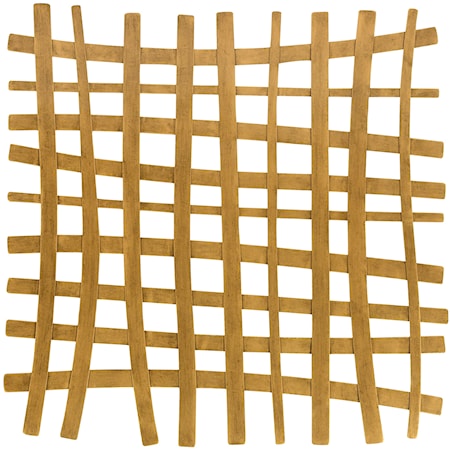 Gridlines Gold Metal Wall Decor
